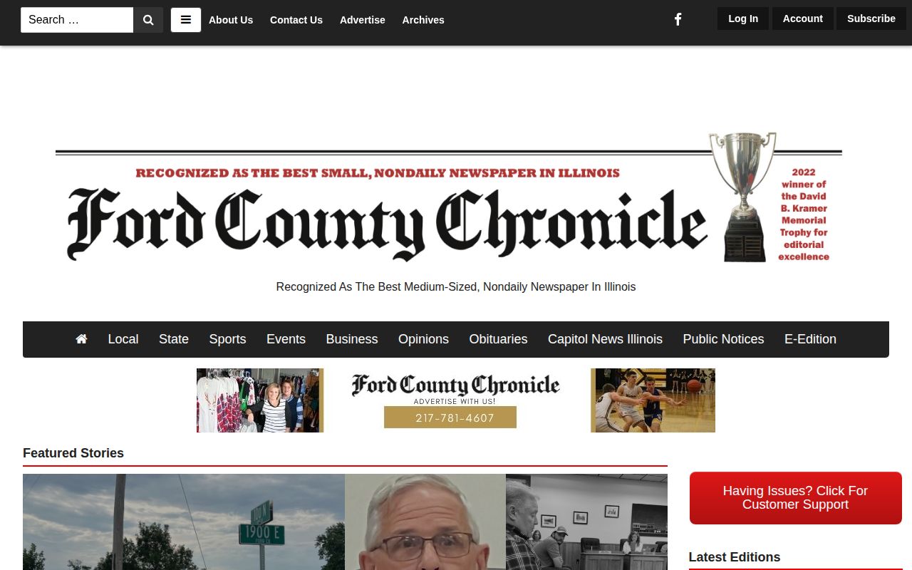 Ford County Chronicle local-news section showing county crime coverage, not a booking-photo gallery