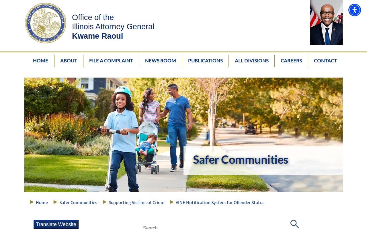 Illinois VINE custody notification information for Ford County records