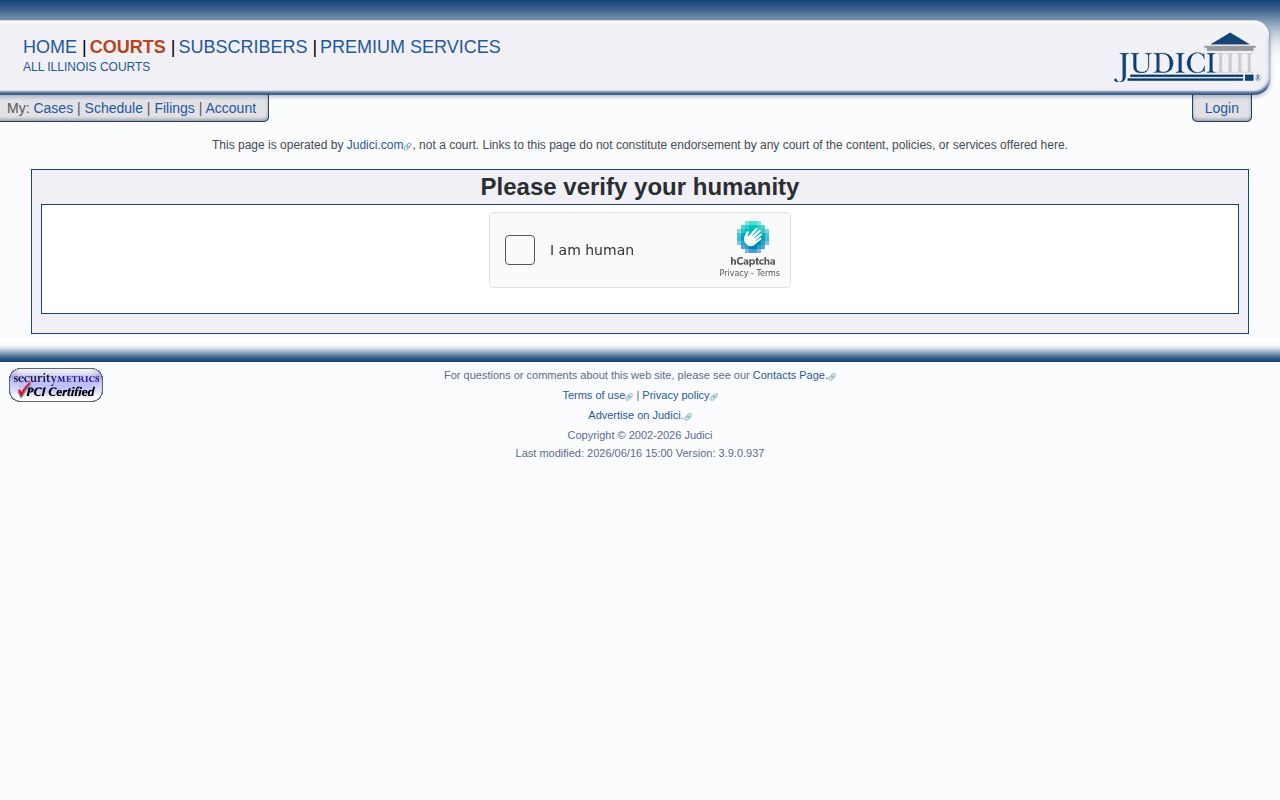 Ford County, Illinois Judici case-search interface used for court context, not a wanted-list image